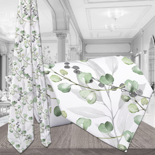 Eukalyptus-Grün Elegante Aquarell-Hochzeit Krawatte