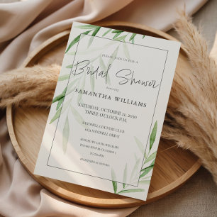 Eukalyptus Grün Elegante Brautparty Einladung