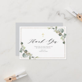 Eukalyptus grün eleganter Rahmen Dank Karte