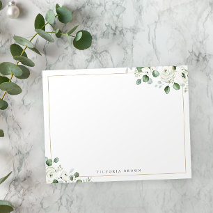 Eukalyptus-Grün Florale Personalisierte Korrespond Mitteilungskarte