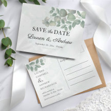 Eukalyptus-Grün für einfache Hochzeit - Save-the-D