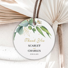 Eukalyptus-Grün Geometric Floral Hochzeit Geschenkanhänger