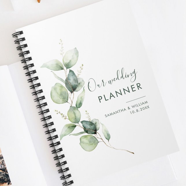 Eukalyptus-Grün-Hochzeit für Paare Planer (Wedding Planner Eucalyptus Script)