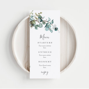 Eukalyptus-Grün-Hochzeit Menükarte