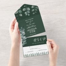 Eukalyptus-Grün-Hochzeit und RSVP-Antwort