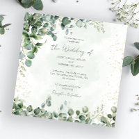 Eukalyptus Grün Hochzeitseinladung 1001 Square