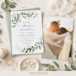Eukalyptus-Grün-Hochzeitsempfang im lässigen Stil Einladung