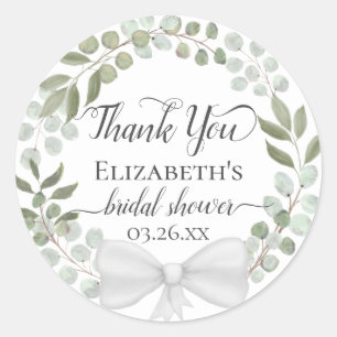 Eukalyptus-Grün-Kranz Brautparty Dankeschön Runder Aufkleber