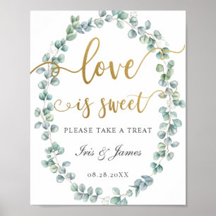 Eukalyptus Grün Liebe ist süß Nimm einen Leckerbis Poster