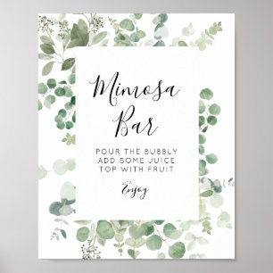 Eukalyptus Grün Mimosa Bar Schild