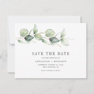 Eukalyptus Grün Schrift Foto Save the Date