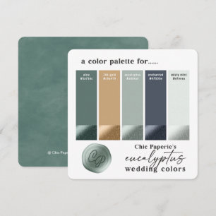 Eukalyptus Grün Sommer Hochzeit Farbpalette Karte