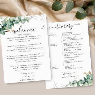 Eukalyptus-Grün-Wochenend-Hochzeitsplan-Karte