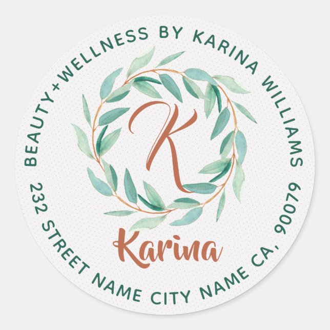 Eukalyptus Grüne Blätter Kleider Beauty & Wellness Runder Aufkleber (Vorderseite)