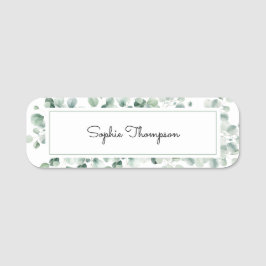 Eukalyptus-grüne Blätter Namensschild