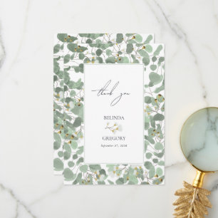 Eukalyptus Grüne Blüten Hochzeiten Dankeskarte