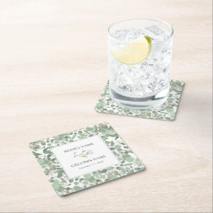 Eukalyptus Grüne Blüten Hochzeiten Rechteckiger Pappuntersetzer