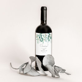 Eukalyptus-Grüne Cheers Brautparty Weinetikett