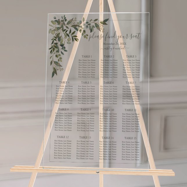 Eukalyptus Grüne Hochzeit Acrylschild (Wedding Seating Chart!
)