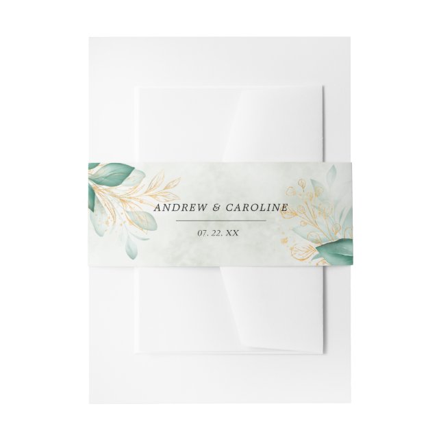 Eukalyptus-Grüne Hochzeit Einladungsbanderole (Vorderseite Beispiel)