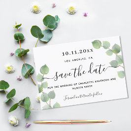 Eukalyptus-Grüne Hochzeit speichern Sie das Datum Save The Date