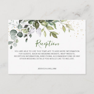 Eukalyptus-Grüne Hochzeitsempfang Begleitkarte