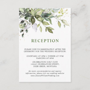 Eukalyptus-Grüne Hochzeitsempfang Begleitkarte