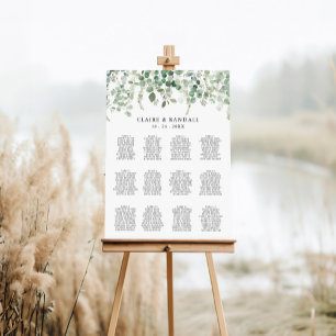 Eukalyptus-Grüne Hochzeitsskalender Poster
