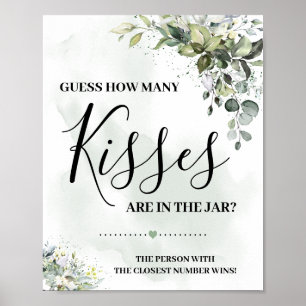 Eukalyptus Grüne sukkulent wie viele Küsse Zeichen Poster