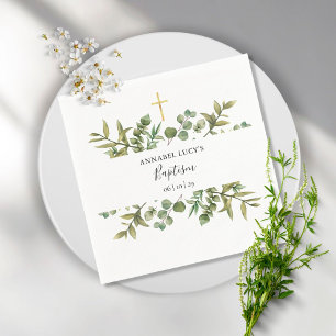 Eukalyptus Grüne Taufe Christening Serviette