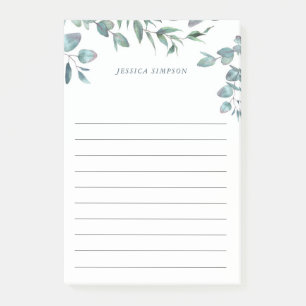 Eukalyptus-Grüne Wasserfarbe Liste Post-it Klebezettel