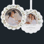 Eukalyptus-Grüne Weihnachten Ornament Karte<br><div class="desc">Stärken Sie Ihre Feierlichkeiten mit unserer "Botanischen Eukalyptus Greenery Custom Christmas Ornament Card". Diese exquisite Karte ist so konzipiert, dass sie das Wesen der Kerneleganz mit ihrem zarten Eukalyptusgrün und dem botanischen Aquarellkranz einfängt. Der minimale Blattkranz und das einfache, neutrale Weihnachtskartendesign schaffen ein Gefühl zeitloser Schönheit und machen es zu...</div>