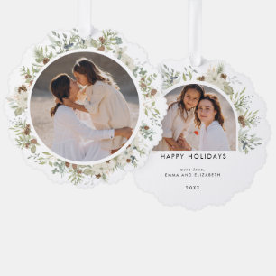 Eukalyptus-Grüne Weihnachten Ornament Karte