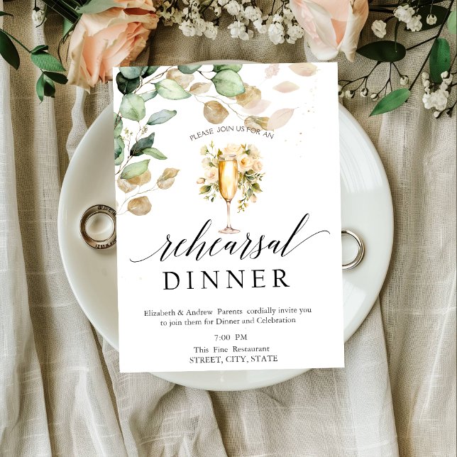 Eukalyptus Grüne Weinkultur und Erde Probe Dinner Einladung (Von Creator hochgeladen)