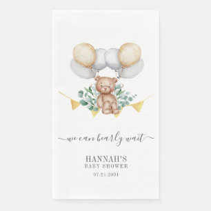 Eukalyptus Grüner Bär Baby Shower Skript Modern Serviette