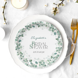 Eukalyptus Grünes Brautparty Pappteller
