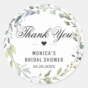 Eukalyptus-Grünes Brautparty Runder Aufkleber