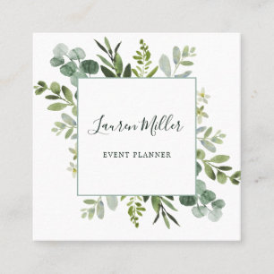 Eukalyptus-Grünfolie Quadratische Visitenkarte