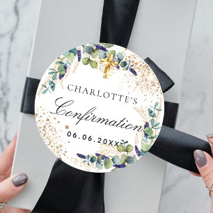 Eukalyptus-Grüngold Runder Aufkleber