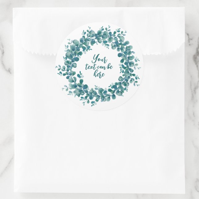 Eukalyptus-Grünkranz Runder Aufkleber (Tasche)