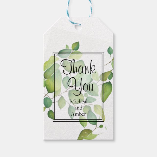 Eukalyptus-Grünpflanzen Geschenkanhänger (Vorderseite)