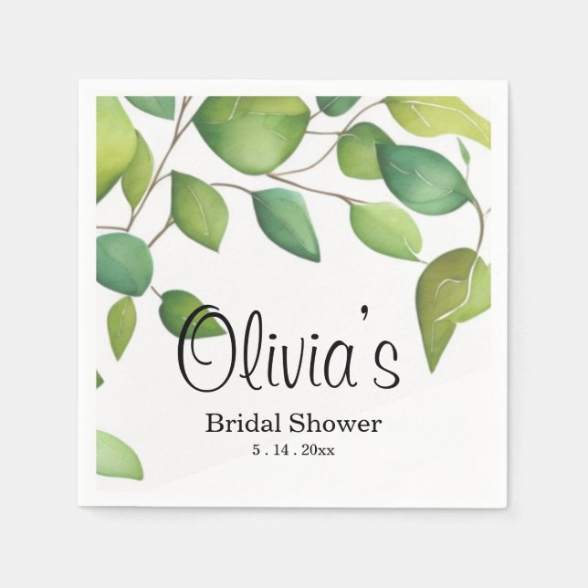 Eukalyptus-Grünpflanzen Serviette (Vorderseite)