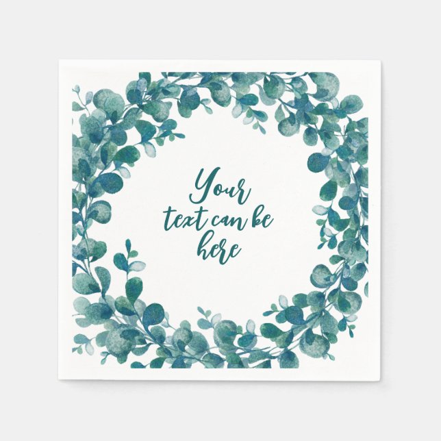 Eukalyptus-Grünpflanzen Serviette (Vorderseite)