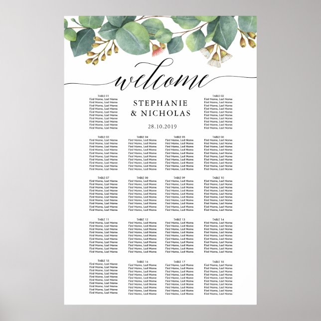 Eukalyptus-Grünschrift Poster (Vorne)