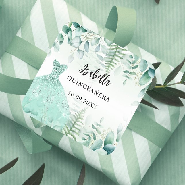 Eukalyptus-Grünwald Quadratischer Aufkleber (Von Creator hochgeladen)