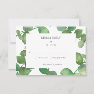 Eukalyptus Grünzeug Blumen RSVP Karte