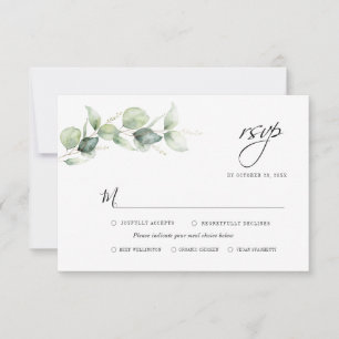 Eukalyptus Grünzeug Foliage Moderne Hochzeit RSVP Karte