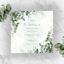 Eukalyptus Grünzeug Hochzeitseinladung Quadratisch
