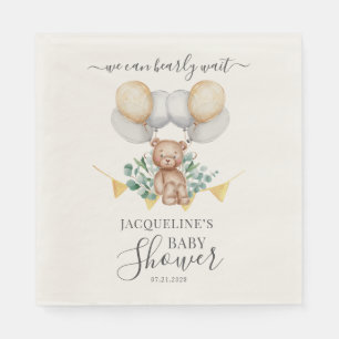 Eukalyptus Grünzeug Süßer Bär Baby Shower Papier Serviette