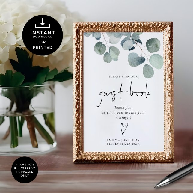 Eukalyptus Guest Book Printable Wedding Sign Poster (Von Creator hochgeladen)